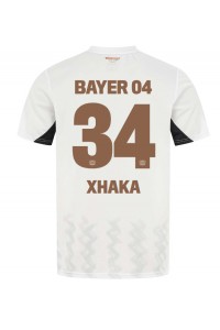 Bayer Leverkusen Granit Xhaka #34 Jalkapallovaatteet Vieraspaita 2024-25 Lyhythihainen